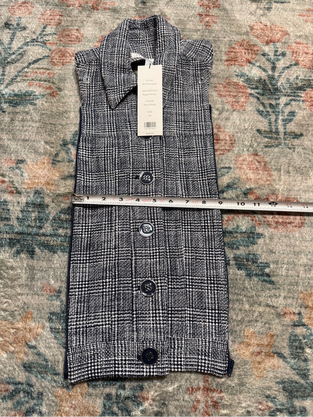 Veronica Beard Glen Plaid Blue White Dickey - Picture 13 of 13